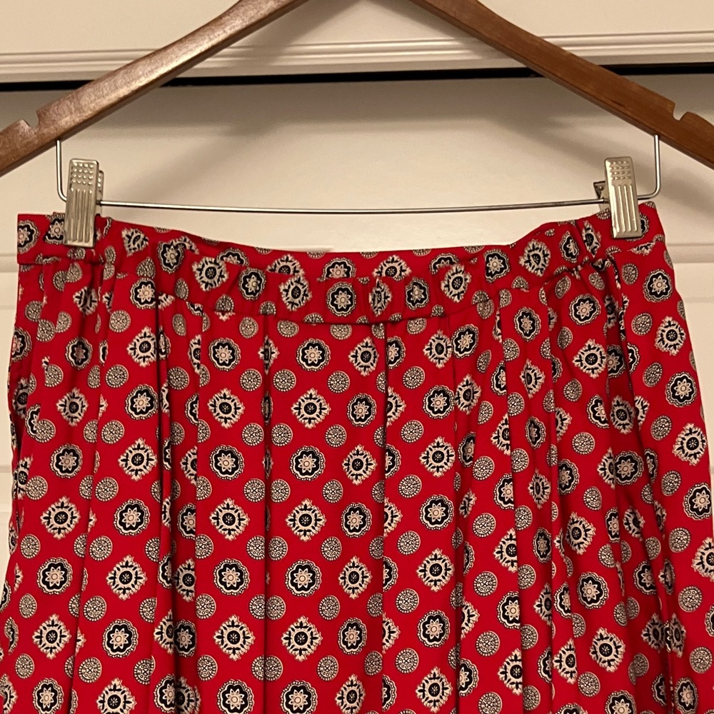 Pendleton Red and Gray Patterned A-Line Skirt - image 4